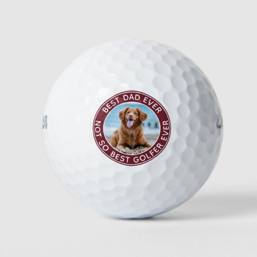 Funny DAD Gepersonaliseerd Pet Dog Afbeelding Golf Golfballen (Voorkant)