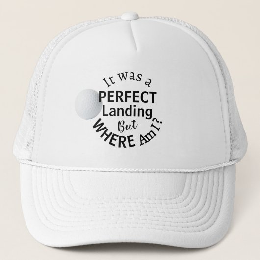 Funny Dad Golf Humor Modern Bold Black Typografie Trucker Pet (Voorkant)