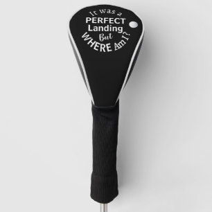 Funny Dad Golfbal Humor Zwart Wit Typografie Golfheadcover