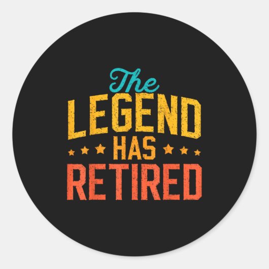 Funny Dad Grandpa Retirement The Legend Has Retire Ronde Sticker (Voorkant)