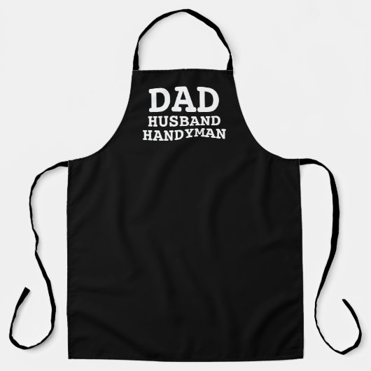Funny Dad Husband Handyman Black Typography Chef Schort (Voorkant)