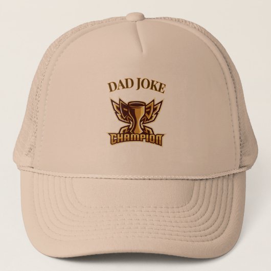 Funny Dad Joke Champion Trophy Trucker Pet (Voorkant)