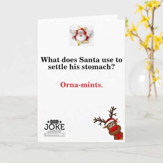 Funny Dad Joke-kerstkaart Kaart (Gele Bloem)