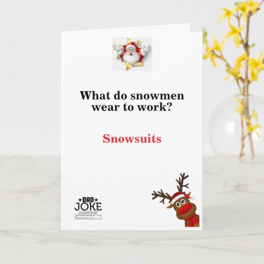 Funny Dad Joke-kerstkaart Kaart (Gele Bloem)