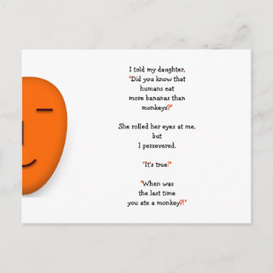Funny Dad Joke op Monkeys Humans Bananas Daughter Briefkaart