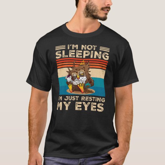 Funny Dad Joke Owl I'm Not Sleeping I'm Just Resti T-shirt (Voorkant)