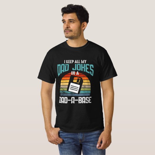 Funny Dad Jokes Database Pun T-shirt (Voorkant volledig)
