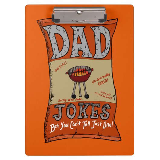 Funny Dad Jokes Fathers Day Grilling Quote Klembord (Voorkant)
