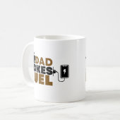 Funny Dad Jokes Fuel Coffee Lover Vaderdag Koffiemok (Voorkant links)