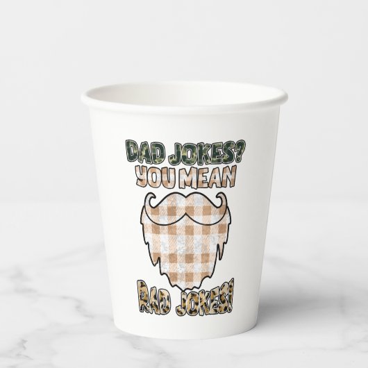 Funny Dad Jokes | VADERDAG | Rad Jokes Papieren Bekers (Achterkant)