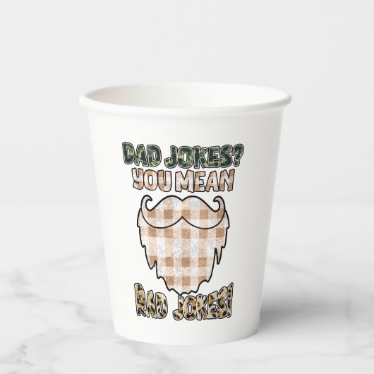 Funny Dad Jokes | VADERDAG | Rad Jokes Papieren Bekers (Voorkant)