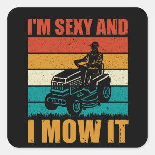 Funny Dad LandScaper Gift for Vaderdag Vierkante Sticker