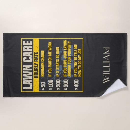 Funny Dad Lawn Mower Fathers Birthday Gag Gifts Strandlaken (Voorkant)