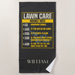 Funny Dad Lawn Mower Fathers Birthday Gag Gifts Strandlaken<br><div class="desc">Laat je vader kraken met dit uurtarief voor je eigen ontwerp voor de graszorg,  perfect voor elke vader die graag het gras verzorgt. Perfect vaders Dag of verjaardagscadeau voor vader of opa</div>