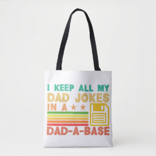 Funny dad maakt grapjes in pap-a-basis vintage voo tote bag