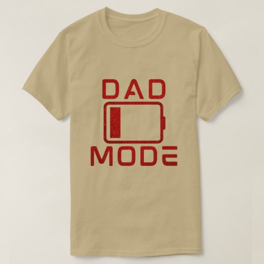 Funny Dad Mode Low Battery Glitter T-Shirt (Design voorkant)
