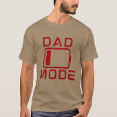 Funny Dad Mode Low Battery Glitter T-Shirt (Voorkant)