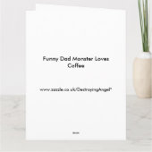 Funny Dad Momster houdt van Coffee Custom Kaart (Achterkant)
