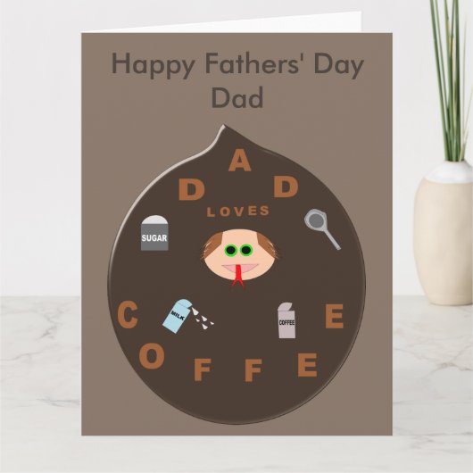 Funny Dad Momster houdt van Coffee Custom Kaart (Voorkant)