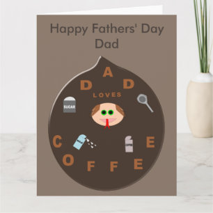 Funny Dad Momster houdt van Coffee Custom Kaart