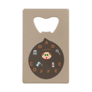 Funny Dad Monster houdt van Coffee Bottle Open Creditkaart Flessenopener