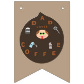 Funny Dad Monster houdt van Coffee Bunting Flags Vlaggetjes (Derde vlag)