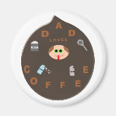 Funny Dad Monster houdt van Coffee Magnet (Voorkant)