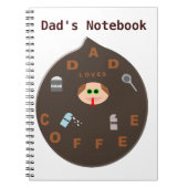 Funny Dad Monster houdt van Coffee  N Notitieboek (Voorkant)