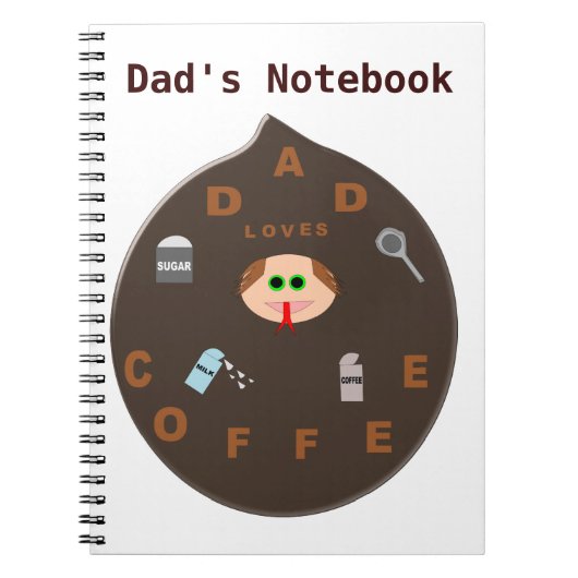 Funny Dad Monster houdt van Coffee  N Notitieboek (Voorkant)