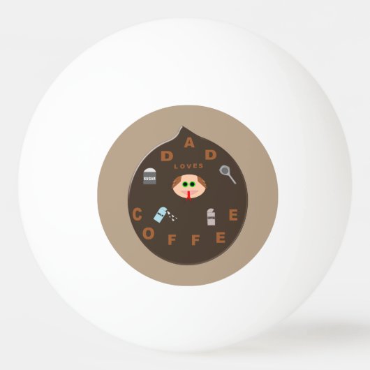 Funny Dad Monster houdt van Coffee Ping Ball (Voorkant)