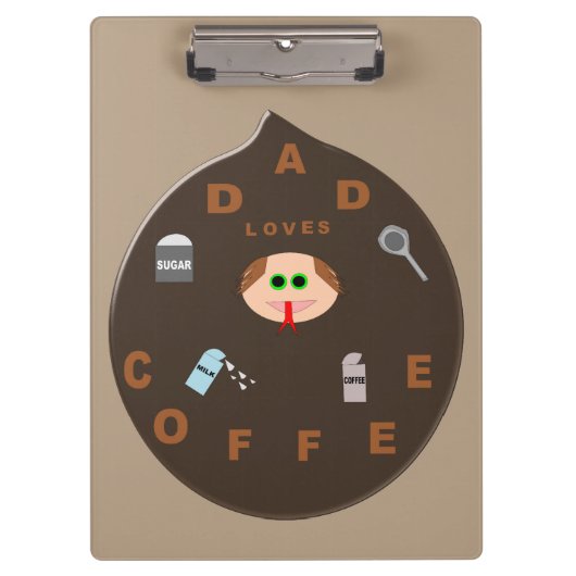 Funny Dad Monster houdt van klembord (Voorkant)