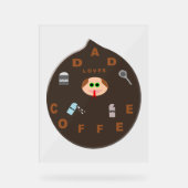 Funny Dad Monster houdt van koffie Acryl Bord (Voorkant)