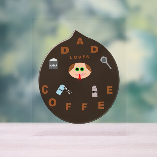 Funny Dad Monster houdt van koffie Acryl Bord (Neutraal)