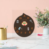 Funny Dad Monster houdt van koffie Acryl Bord (Huwelijk)