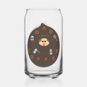 Funny Dad Monster houdt van koffie Blikvorm Glas (Achterkant)