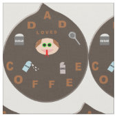 Funny Dad Monster verliest Coffee Craft Fabric Stof (Close Up)