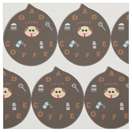 Funny Dad Monster verliest Coffee Craft Fabric Stof (Swatch)