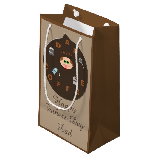 Funny Dad Monster verliest Coffee Custom Gift Bag Klein Cadeauzakje (Voorkant Gekanteld)