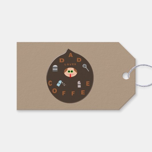 Funny Dad Monster verliest Coffee Custom Gift Labe Cadeaulabel (Voorkant (Horizontaal))