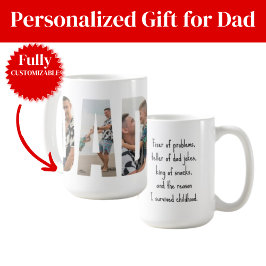 Funny Dad Mug – Fixer of Problems & King of Snacks Koffiemok