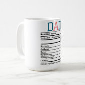 Funny Dad Nutrition Facts Koffiemok (Voorkant links)