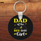 Funny Dad Of The Bee Day Girl Birthday Sleutelhanger (Voorkant)