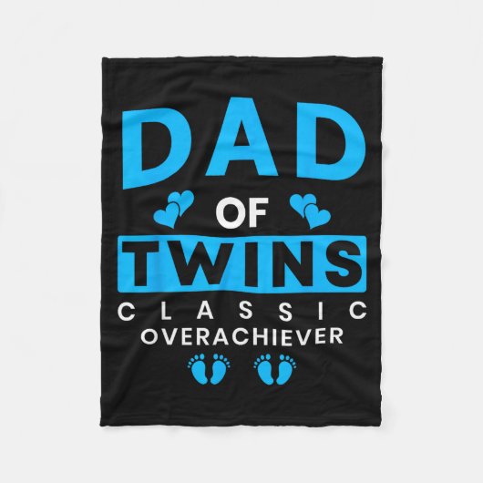 Funny Dad Of Twins Clic Overachiever Twins Fleece Deken (Voorkant)