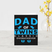 Funny Dad Of Twins Clic Overachiever Twins  Kaart (Gele Bloem)