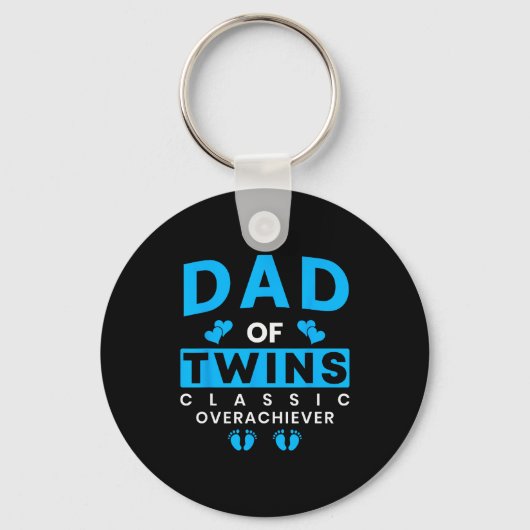 Funny Dad Of Twins Clic Overachiever Twins Sleutelhanger (Voorkant)