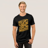 Funny Dad Of Two Daughters  Tri-Blend Shirt (Voorkant volledig)