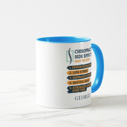 Funny Dad Personalized Chiropractive Side Effects Mok (Voorkant rechts)