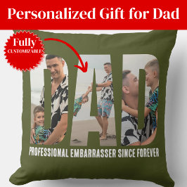 Funny Dad Photo Collage Throw Pillow Kussen