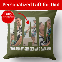 Funny Dad Photo Collage Throw Pillow Kussen