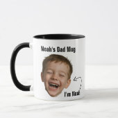 Funny Dad Photo Face Mug - Custom Joke Slogan Gift Mok (Links)